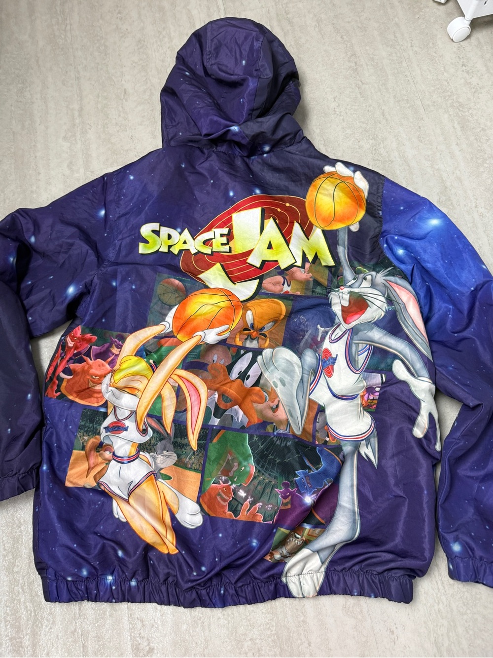 Space Jam windbreaker Members Only Tune Squad jacket Galaxy Hoodie - Picture 8 of 13